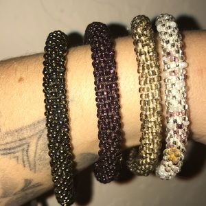 Glass Beaded Roll Bracelets